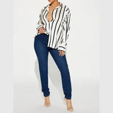 Delaney | Women Blouse With Satin Stripe Design