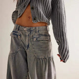 Roxy | Women's Wide Leg Denim Jeans with Low Waist