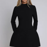 Elara | Women's Minimalist A-Line Midi Dress with Loose Fit Silhouette
