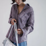 Lily | Women Shirt With Linen Pleated Texture