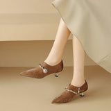 Ellen | Women Mid-Heels with Pointed Toe and Metallic-Accents