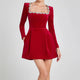 Madeleine | Women's Square Neck Mini Dress with Empire Waist and Slim Fit