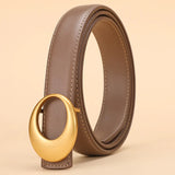 Rowan | Women Belt with Leather Strap and Crescent Buckle