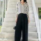 Maren | Women Blouse With Satin Stripe Design