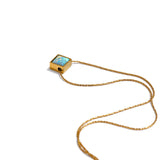 Liora | Women Necklace with Opal Pendant and Gold Steel