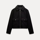 Nancy | Women's Cropped Zip-Front Jacket with Structured Fit