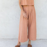 Anya | Women's Culotte Pants with Pleated Front Detail