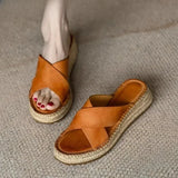 Sorella | Women's Sandals with Woven Leather and Platform