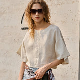Maisie | Women Top With Linen Drop Shoulder