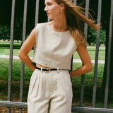 Hazel | Women Top With Linen Cropped Fit