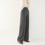 Viviana | Women's Merino Wool Wide Leg Pants with Elastic Waist