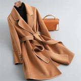 Kate | Women's Wool Cashmere Blend Coat with Belted Waist