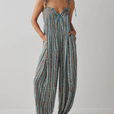Clarice | Women's Wide Leg Jumpsuit with Adjustable Tie Straps