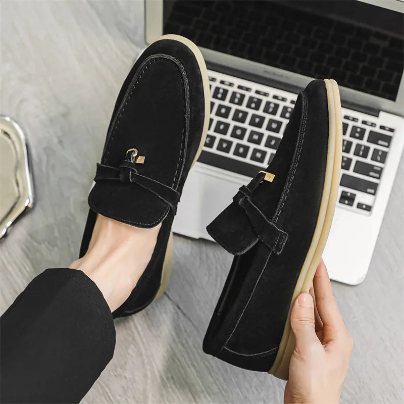 Lawrence | Men's Suede Tassel Loafers with Classic Fit