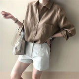 Noelle | Women Shirt With Linen Open Collar