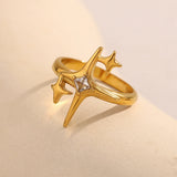 Astrale | Women Ring with Star Design and Gold Plating