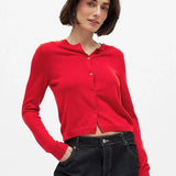 Camille | Women Cardigan With Knit Round Neck
