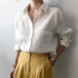 Noelle | Women Shirt With Linen Open Collar