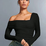Clara| Women Top With One Shoulder Design
