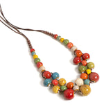 Mira | Women Necklace with Ceramic Beads and Adjustable Cord