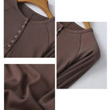 Francesca | Women Top With Ribbed Henley Design