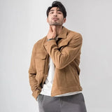 Vincent | Men Jacket with Structured Twill and Suede