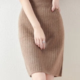 Camilla | Women's Skirt with Ribbed Texture and Midi Length