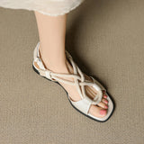 Santorini | Women Flat Sandals with Leather Upper