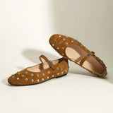 Evelyn | Women's Studded Mary Janes: Crystals &amp; Strap