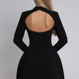Elara | Women's Minimalist A-Line Midi Dress with Loose Fit Silhouette