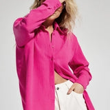 Langley | Women Shirt With Cotton Crinkle Fabric