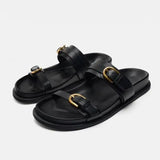Lucia | Women's Slides with Double Straps and Leather