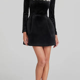 Madeleine | Women's Square Neck Mini Dress with Empire Waist and Slim Fit