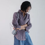 Lily | Women Shirt With Linen Pleated Texture
