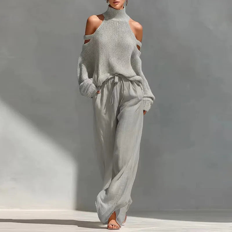 Valentina | Women's Knit Two Piece Set Sweater Pants