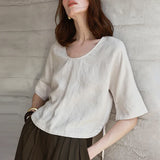 Sadie | Women Top With Hemp Blend V Neck