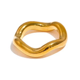 Avelyn | Women Ring with Sculptural Design and Gold Finish