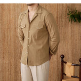 Grayson | Men's Cotton Seersucker Cuban Collar Shirt