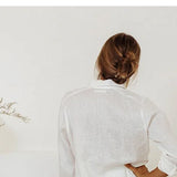 Calla | Women's Pants with Ruffled Waistband and Tie Belt