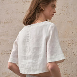 Evelyn | Women Top With Linen Boxy Cropped Fit
