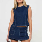 Dakota | Women's Skirt with Low Rise and Front Pockets