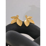 Marais | Women Earrings with Leaf Design and Gold Plating