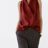 Valienne | Women Top With Linen Cross Neck