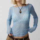 Lucille | Women Top With Sheer Lace Design