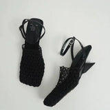 Monroe | Women's Heels with Square-Toe and Braided Mesh