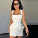 Camille | Women's Printed Mini Dress with Square Neck