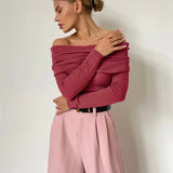 Orvieto | Women Top With Off Shoulder Knit