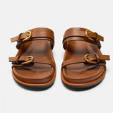 Lucia | Women's Slides with Double Straps and Leather