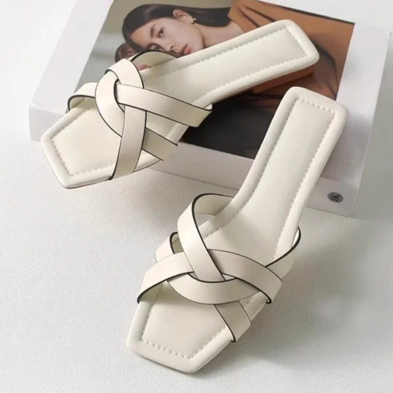 Orielle | Women’s Woven Slides with Interlaced Straps