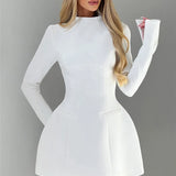 Elara | Women's Minimalist A-Line Midi Dress with Loose Fit Silhouette